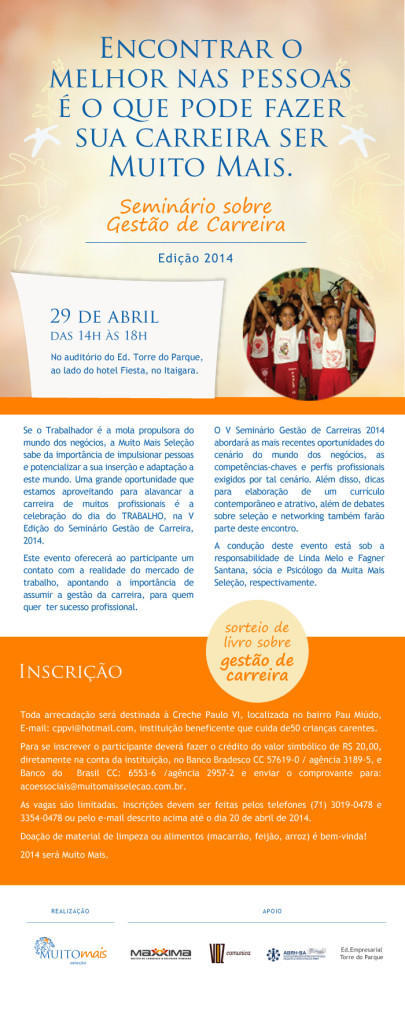 folder Seminario Gestão de Carreira -2014